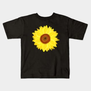 Sunny Sunflower (Black Background) Kids T-Shirt